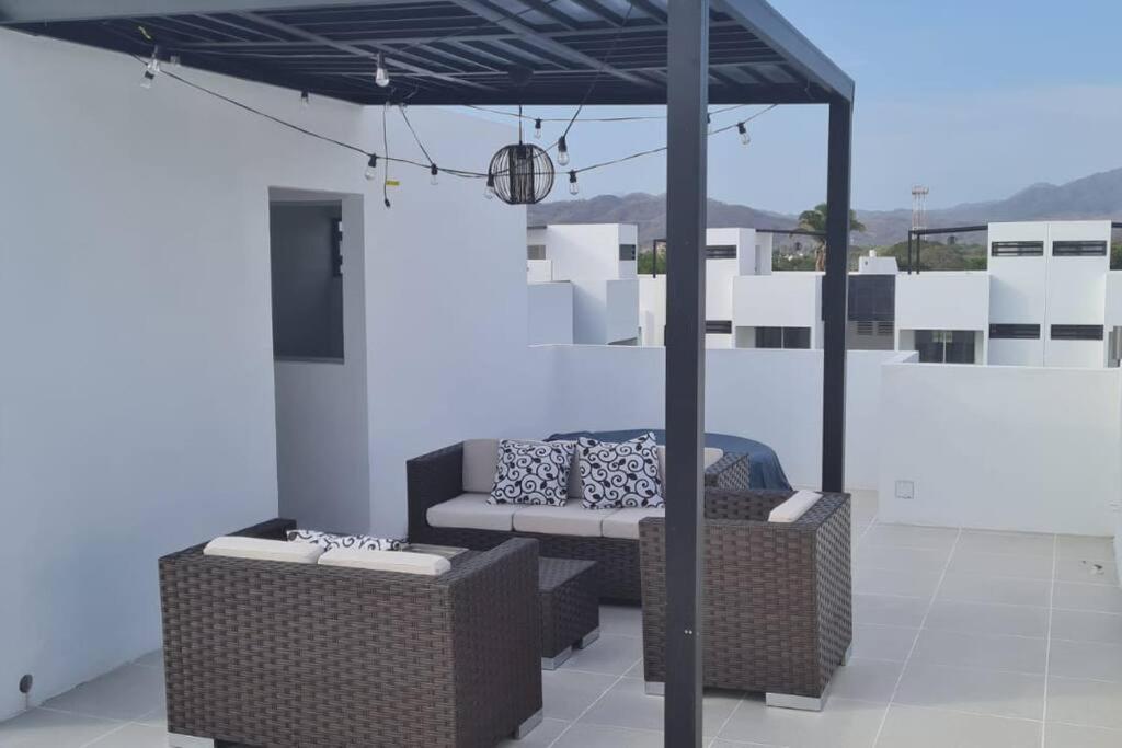 Bonito Penthouse Con Roof Garden Apartman Manzanillo Kültér fotó